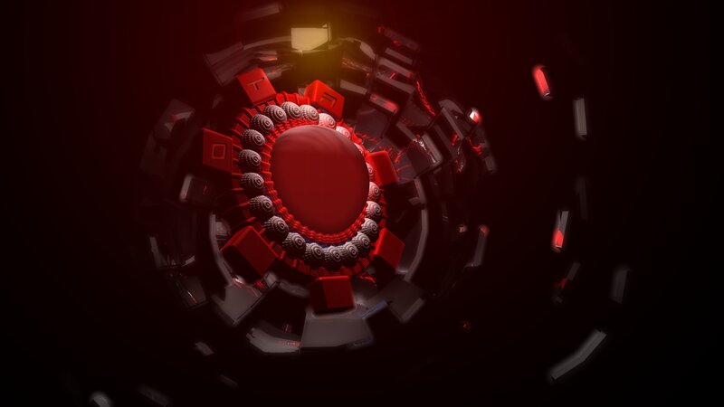 Red Mechanical Sphere — Dark