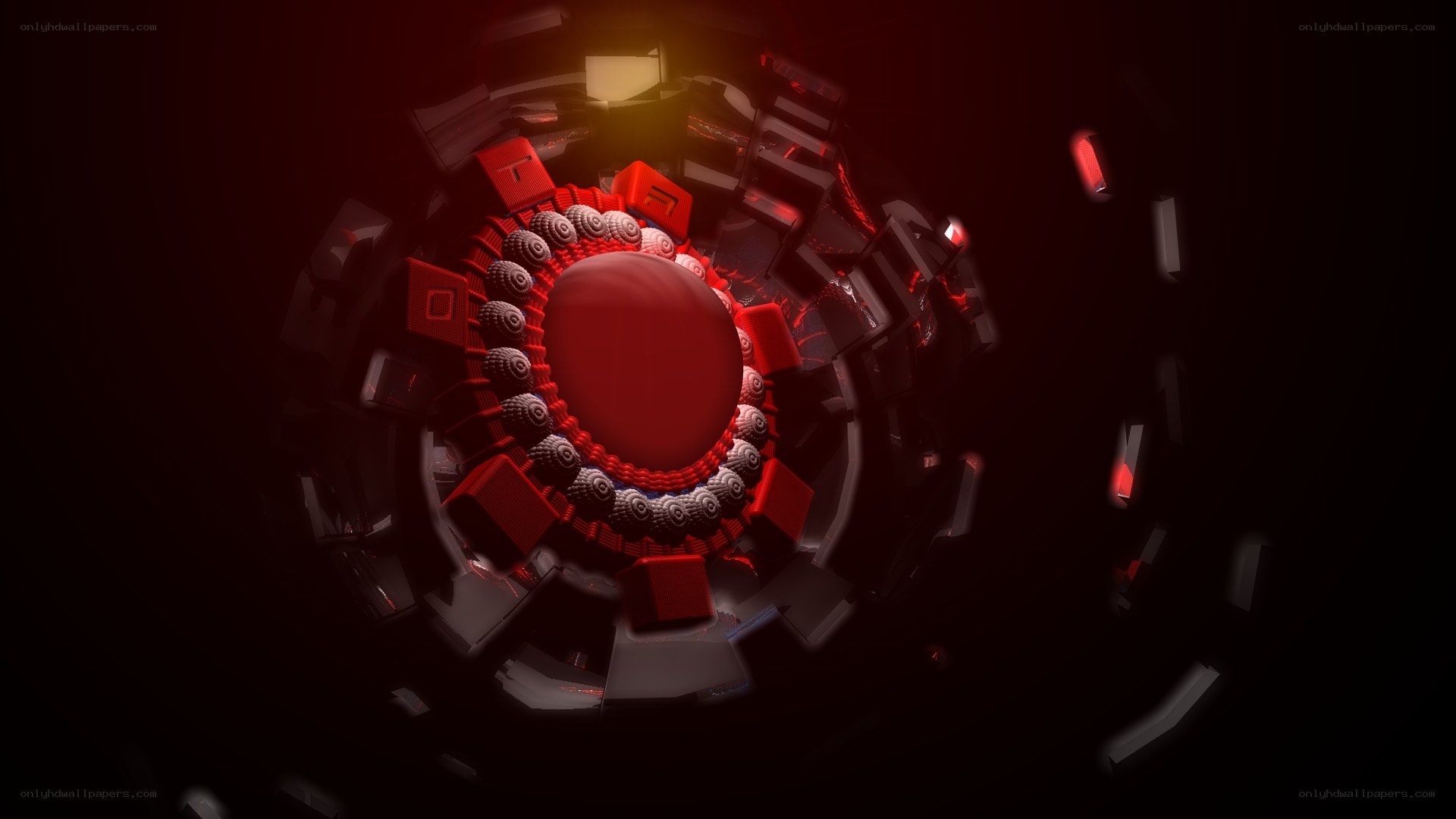 Red mechanical sphere
