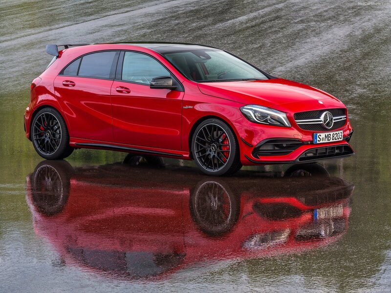 Red Mercedes-AMG A45 — Dramatic