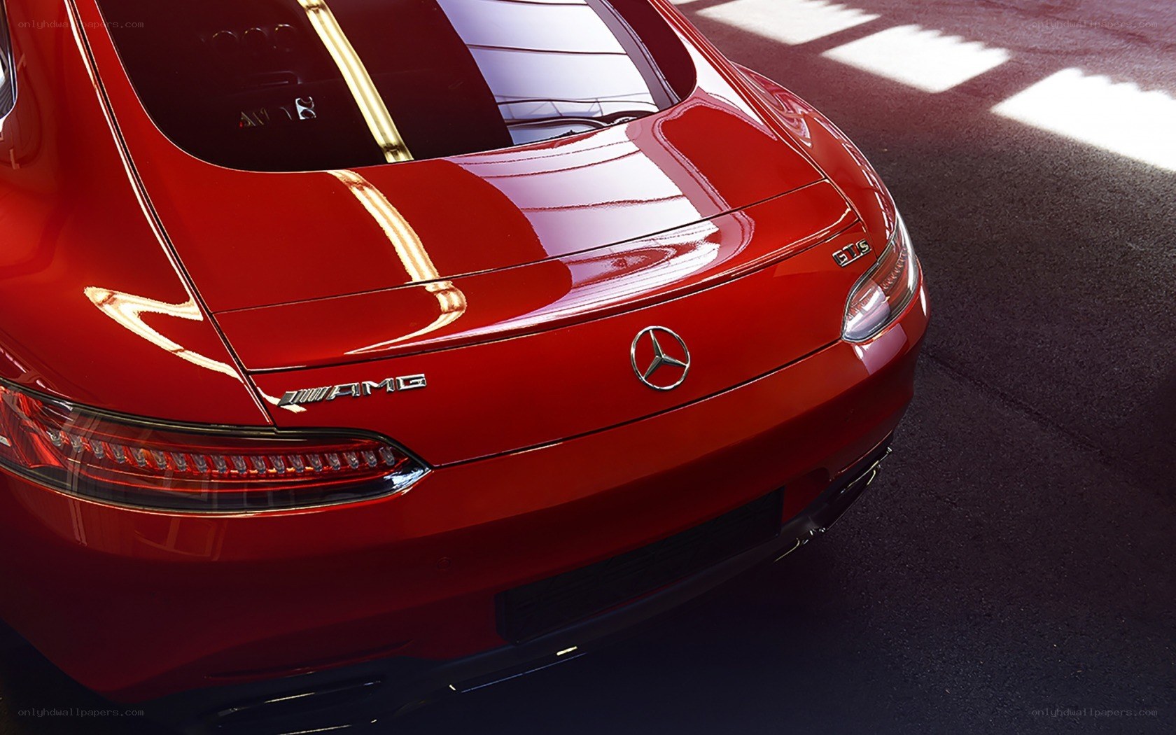 Red Mercedes-AMG GT S rear view