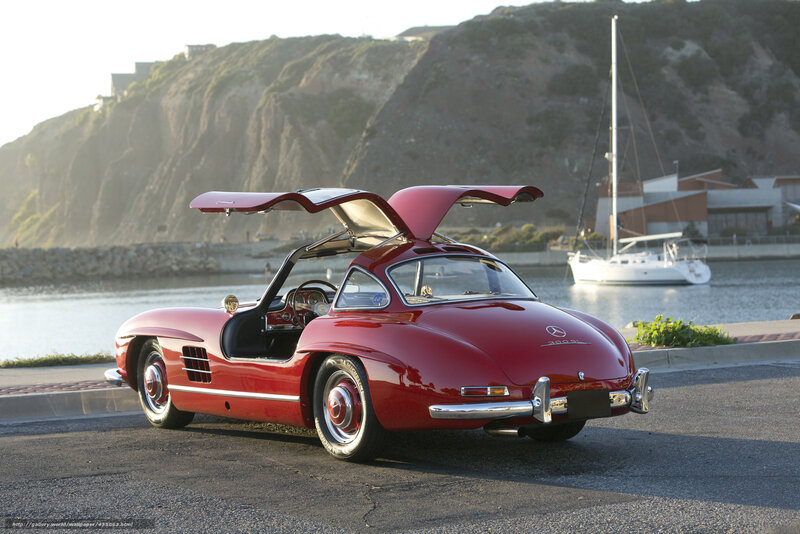 Red Mercedes-Benz 300SL Gullwing