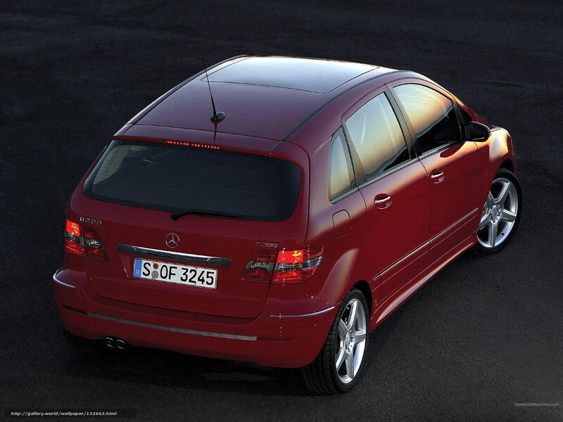 Red Mercedes-benz B-class — Dramatic, Sunset