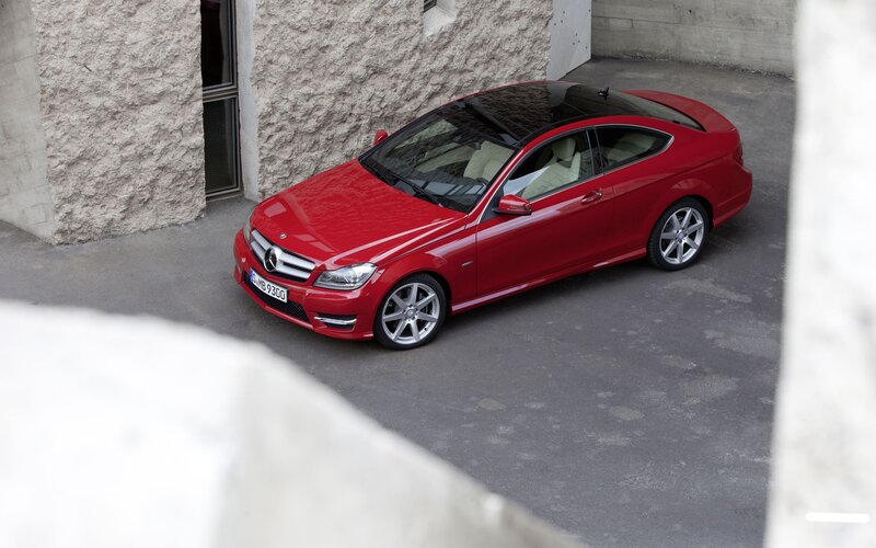 Red Mercedes-Benz C-Class Coupe