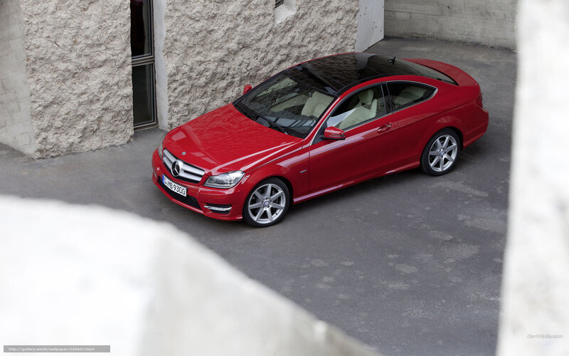 Red Mercedes-Benz C-Class Coupe