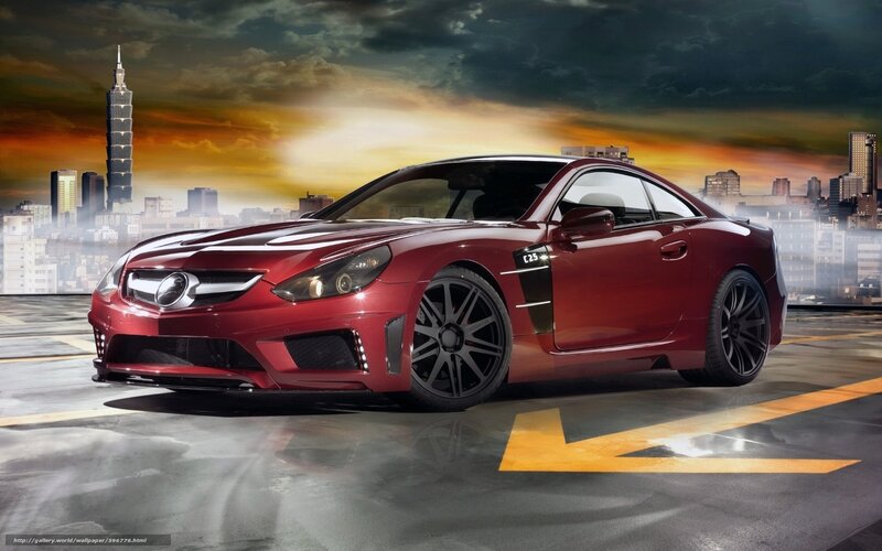 Red Mercedes-Benz C25 Coupe