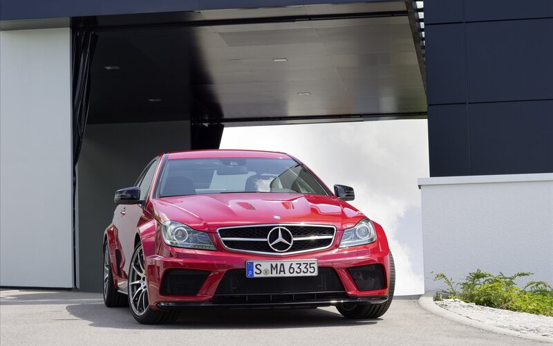 Red Mercedes-Benz C63 AMG Coupe