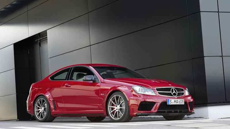 Red Mercedes-Benz C63 AMG Coupe