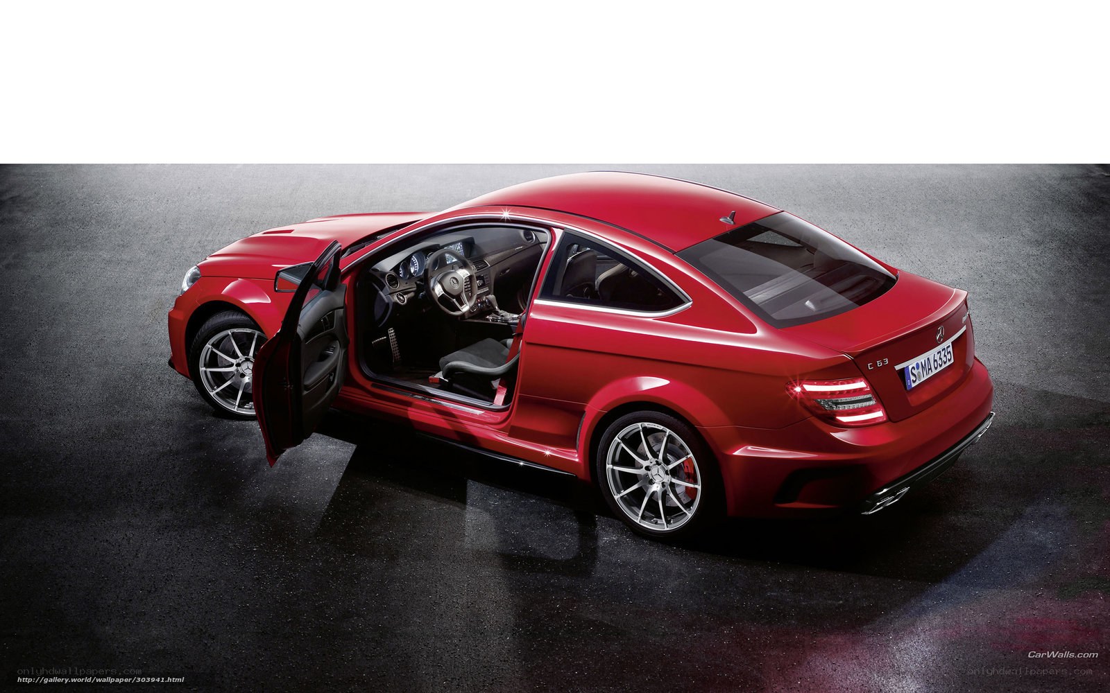 Red Mercedes-Benz C63 AMG Coupe