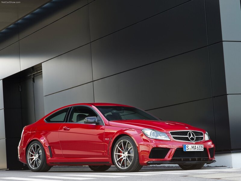 Red Mercedes-Benz C63 AMG Coupe
