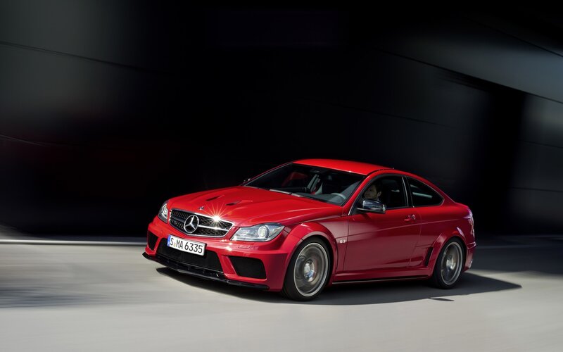 Red Mercedes-Benz C63 AMG Coupe
