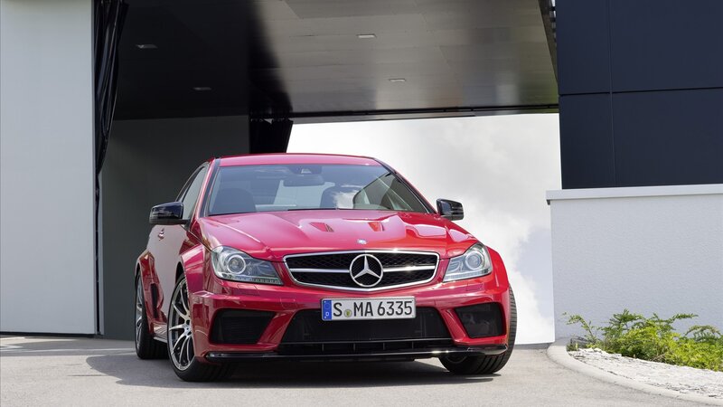 Red Mercedes-Benz C63 AMG — Dramatic, Afternoon, Photograph, Car