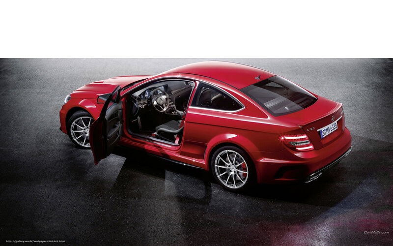 Red Mercedes-benz C63 Amg — Dramatic, Photograph