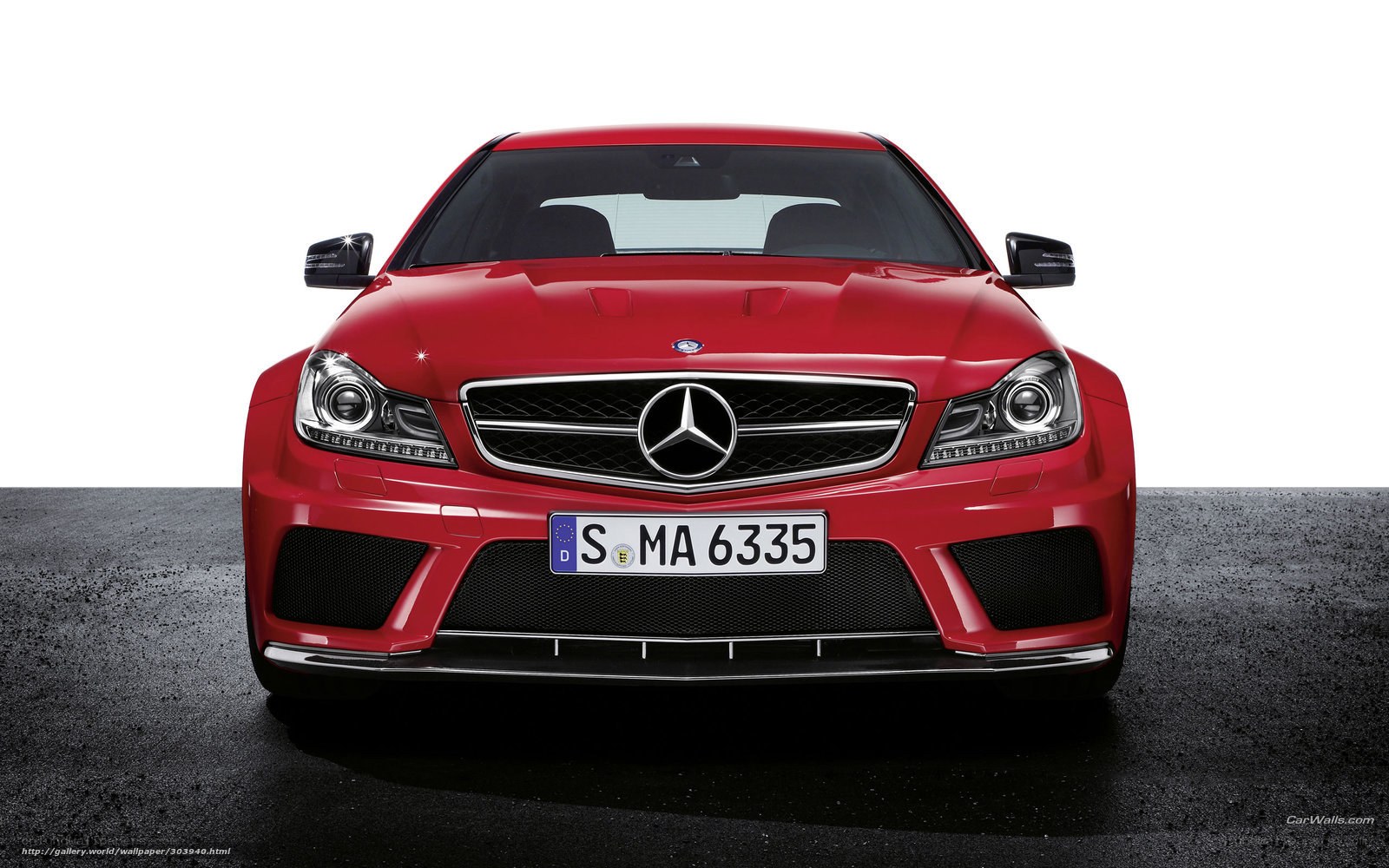 red mercedes-benz c63 amg