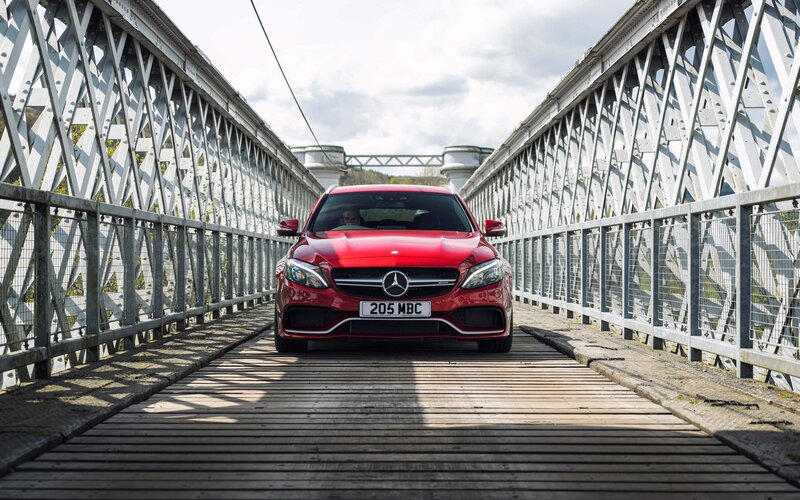 Red Mercedes-Benz Car — Dramatic, Afternoon