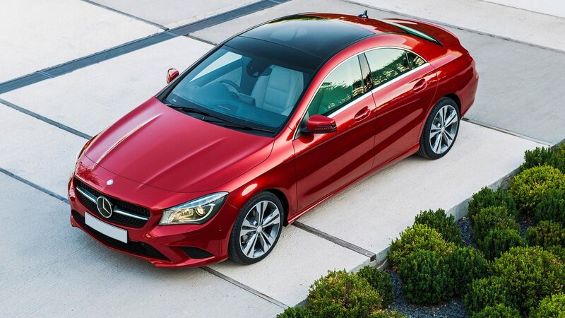 Red Mercedes-Benz CLA parked