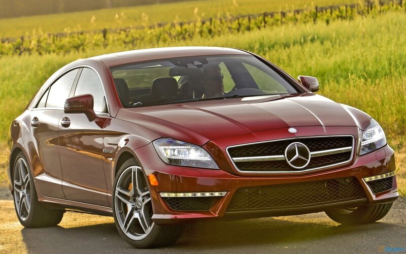 red mercedes-benz cls63 amg