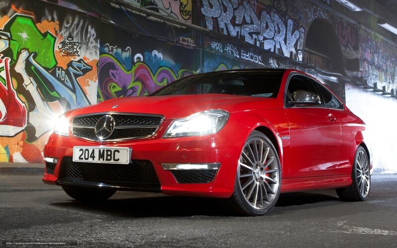 Red Mercedes-benz Coupe — Dramatic, Night