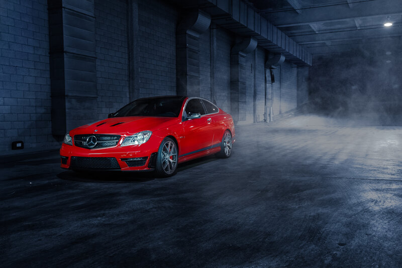 Red Mercedes-benz Coupe — Dramatic