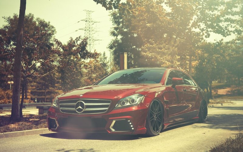 Red Mercedes-benz Coupe — Serene, Afternoon, Photograph