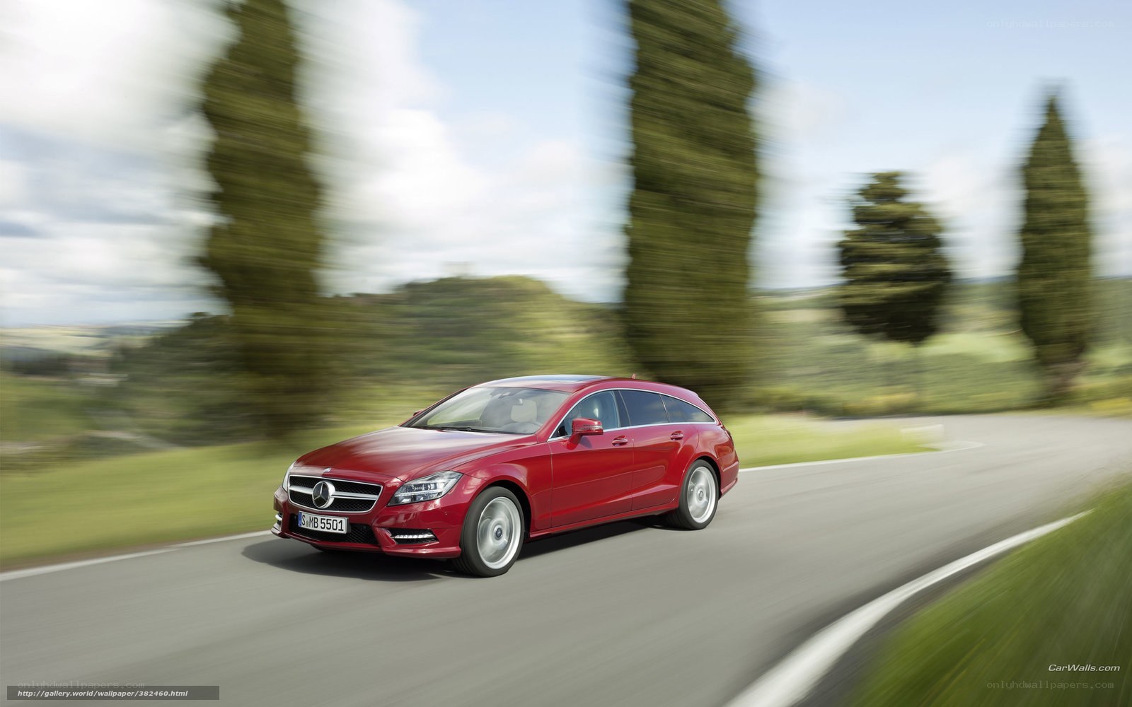 Red Mercedes-Benz shooting brake