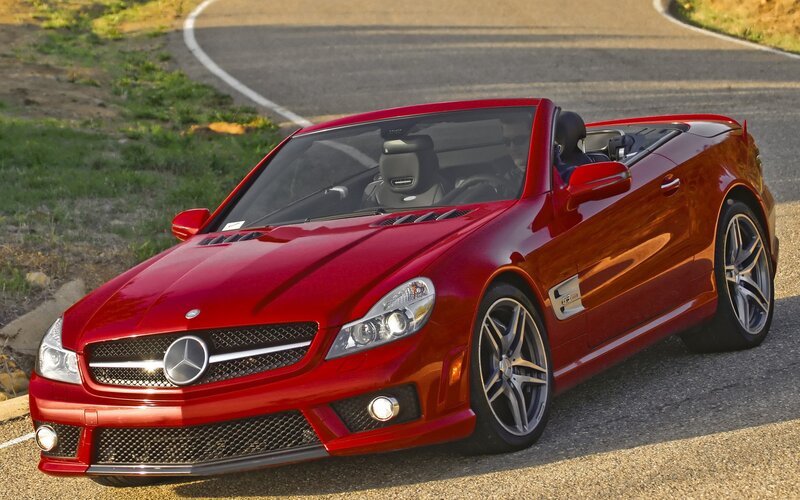 red mercedes-benz sl55 amg