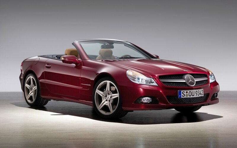 Red Mercedes-Benz SLK convertible