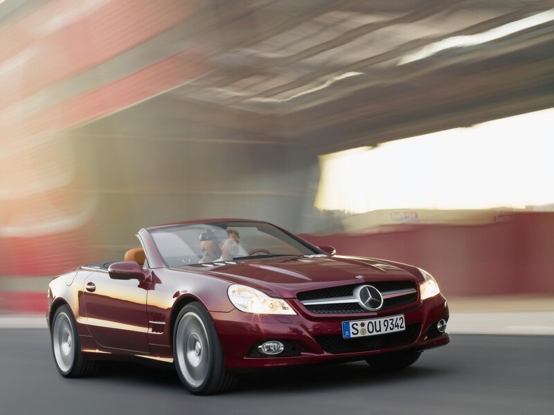 Red Mercedes-Benz SLK convertible