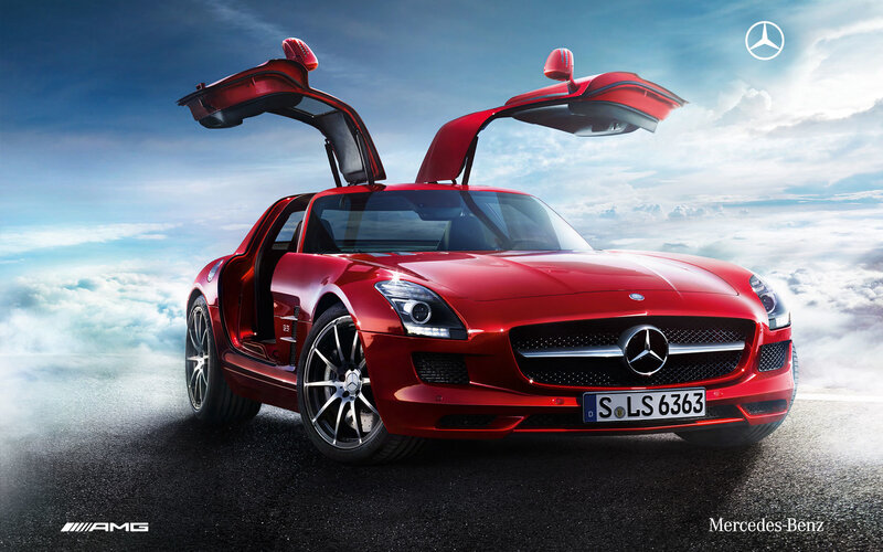 Red Mercedes-Benz SLS AMG