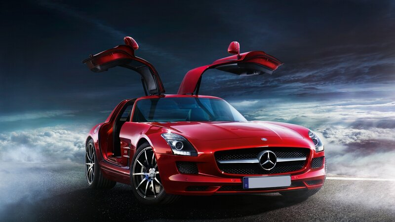 Red Mercedes-Benz SLS AMG