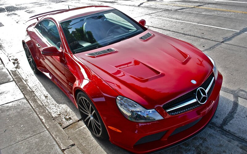 Red Mercedes-benz Sls Amg — Dramatic, Afternoon