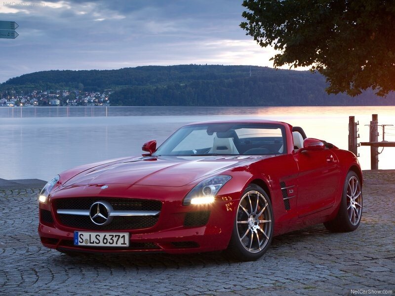 Red Mercedes-benz Sports Car — Serene, Sunset