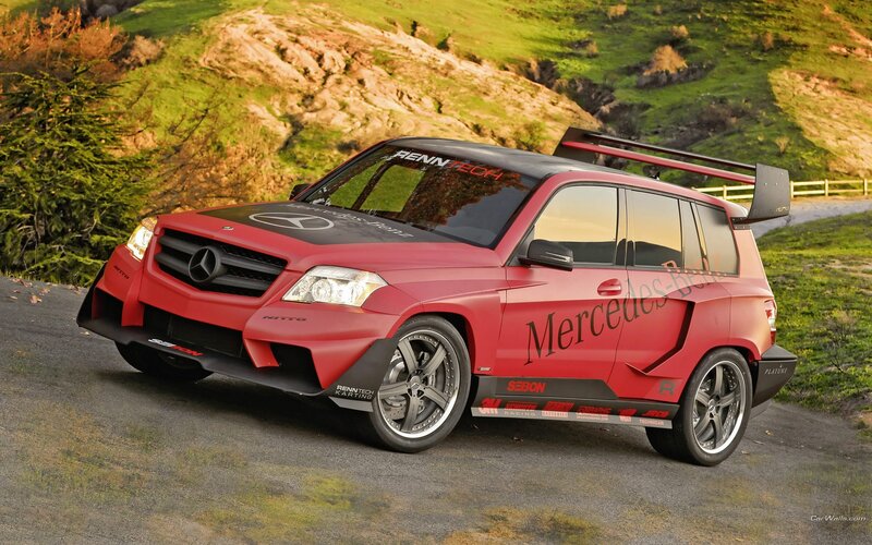 red mercedes-benz suv on road