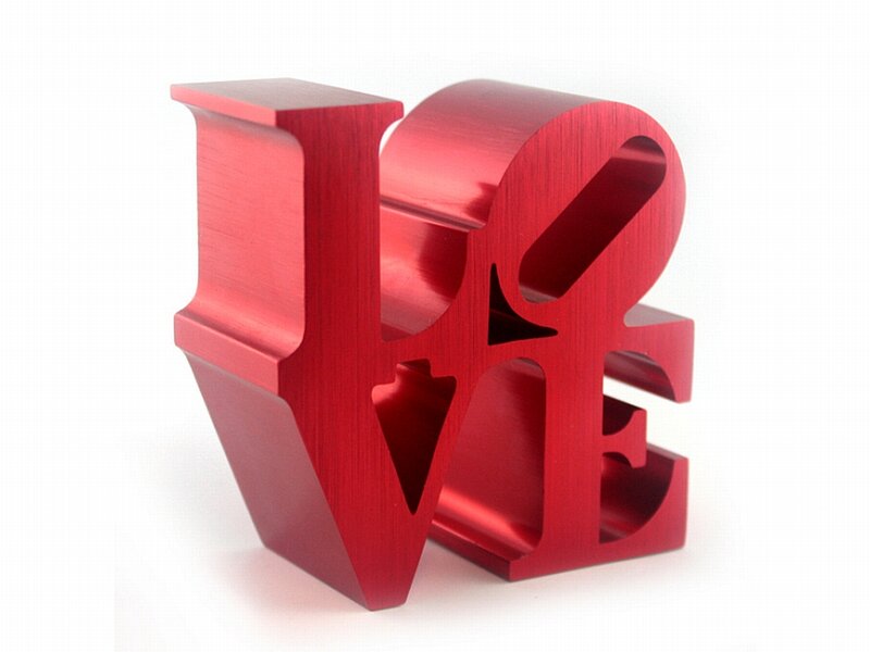 Red Metal Love Sculpture