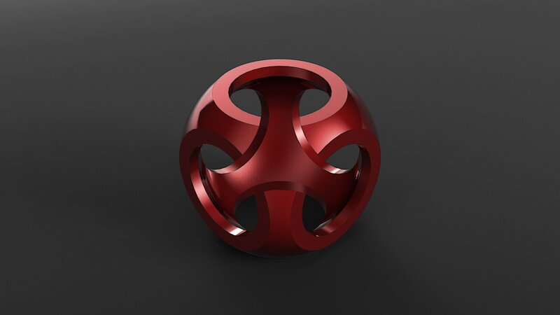 Red Metallic Sphere