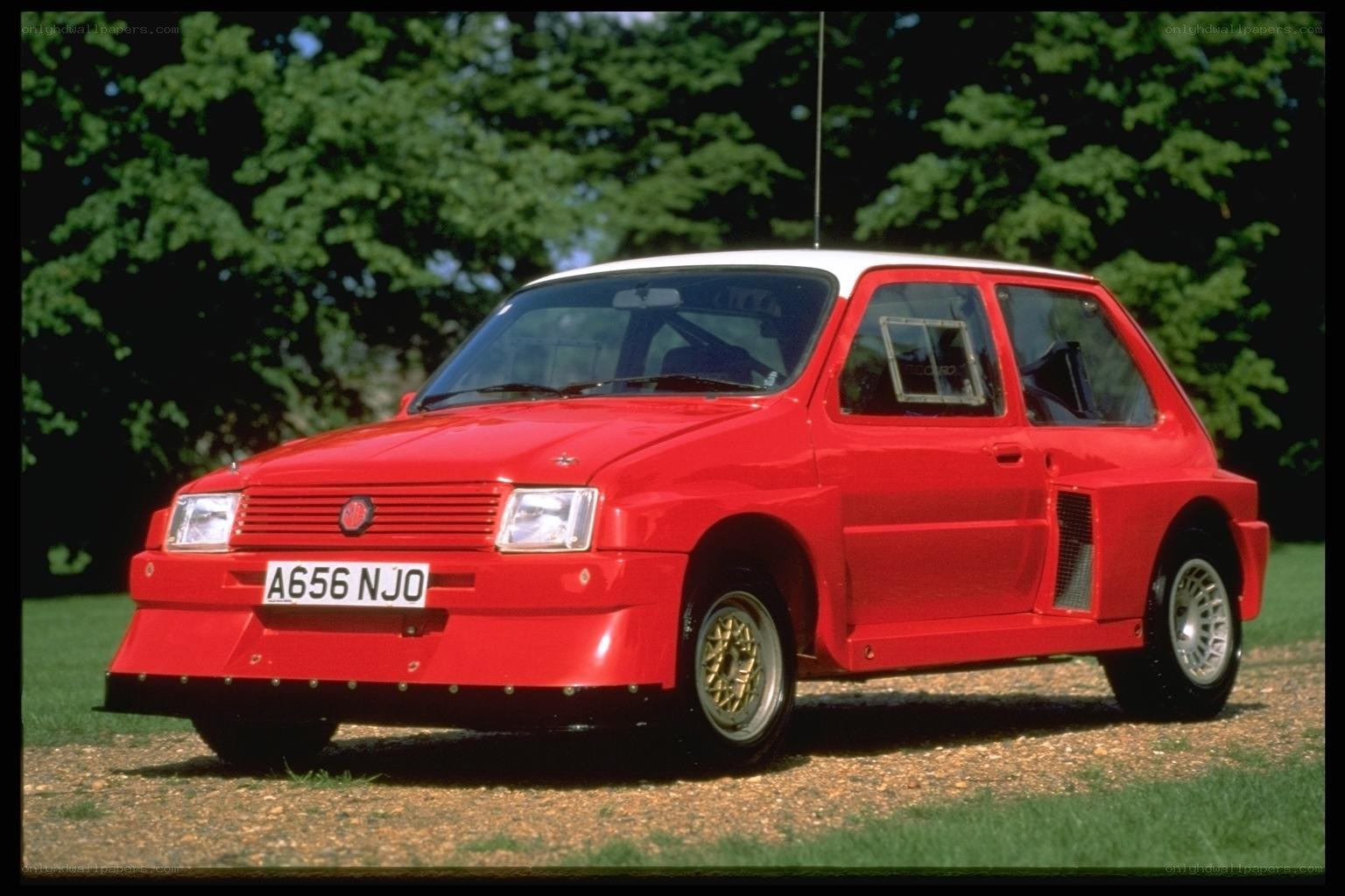 Red MG Metro Turbo car