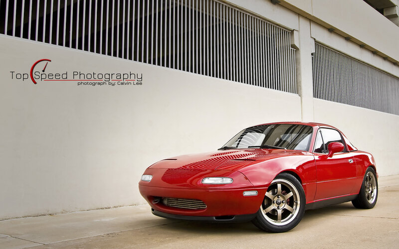 Red Miata sports car