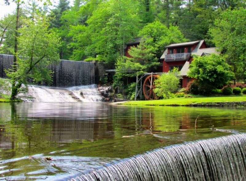 Red Mill by River — Green