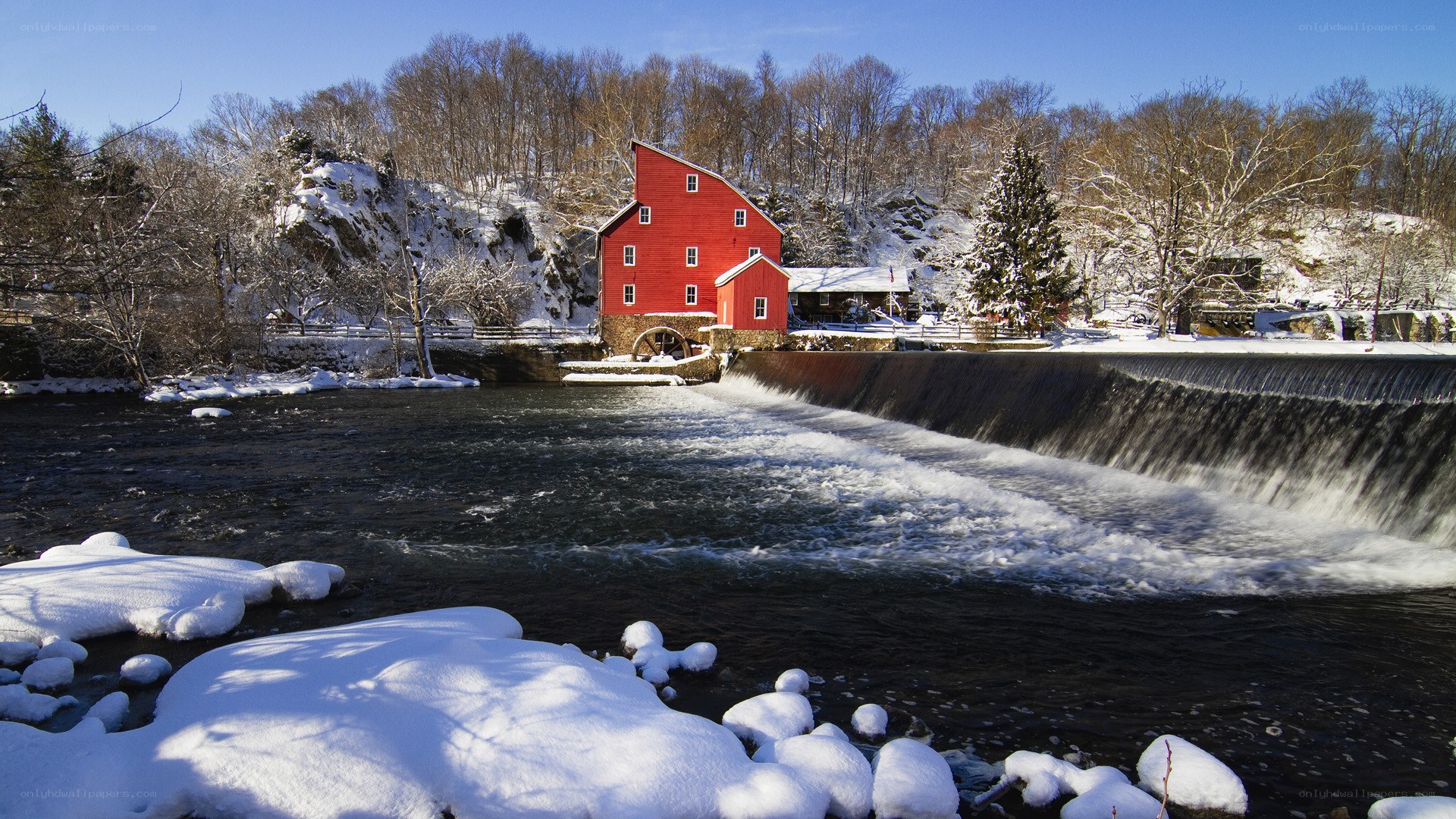 Red mill by snowy river