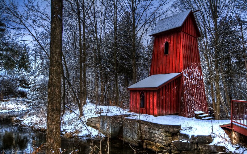 Red Mill in Winter — Serene