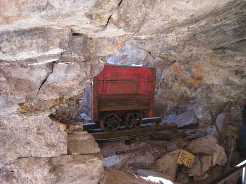 Red Mine Cart in Tunnel