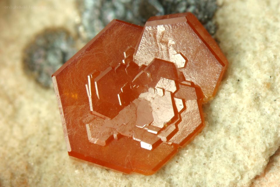 Red mineral crystal cluster