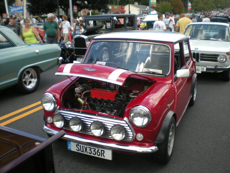 Red Mini at car show