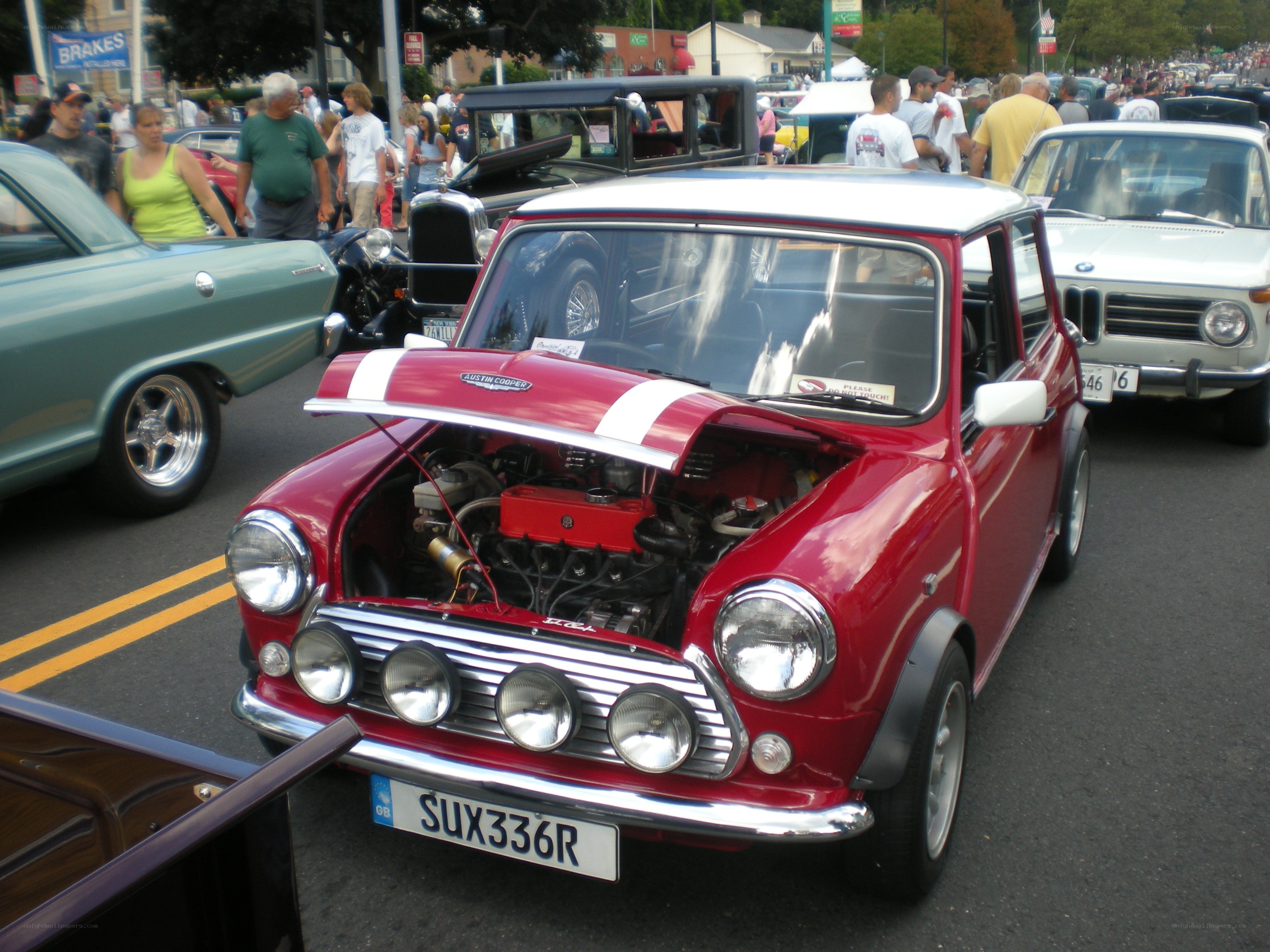 Red Mini at car show