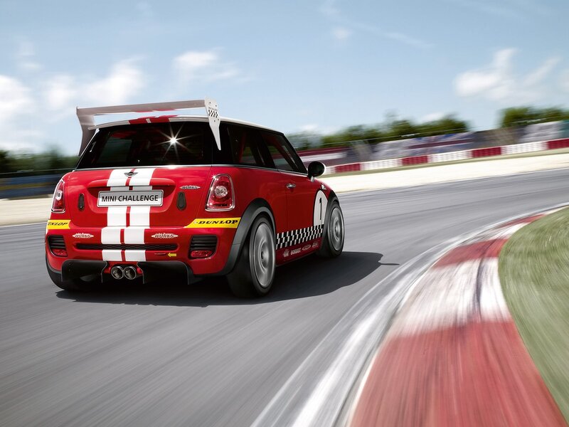 Red MINI Challenge on racetrack