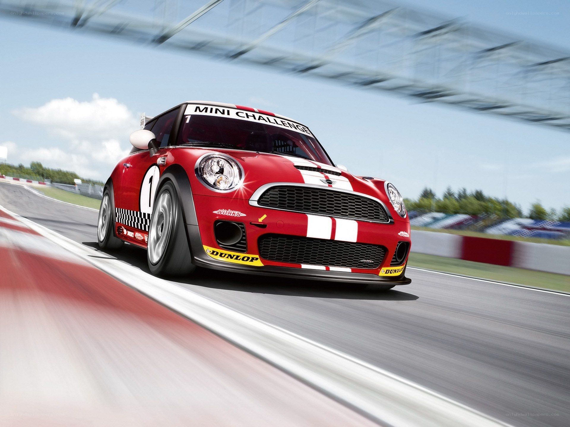 Red MINI Challenge race car