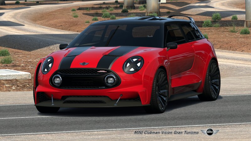 Red Mini Clubman Car