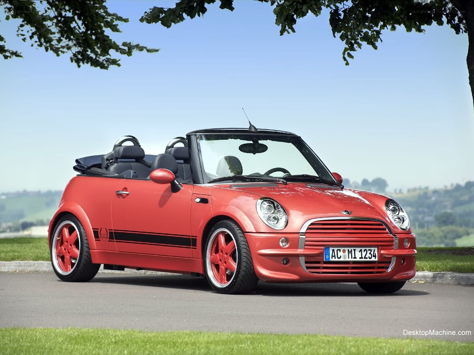 Red MINI convertible car