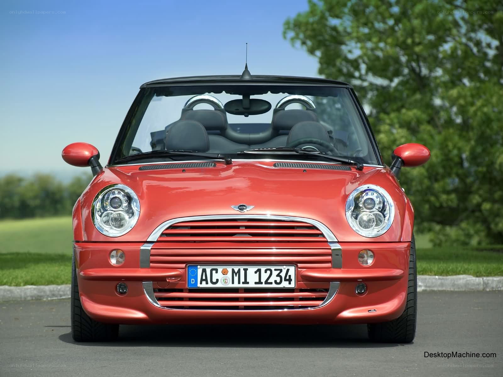 Red MINI convertible front view
