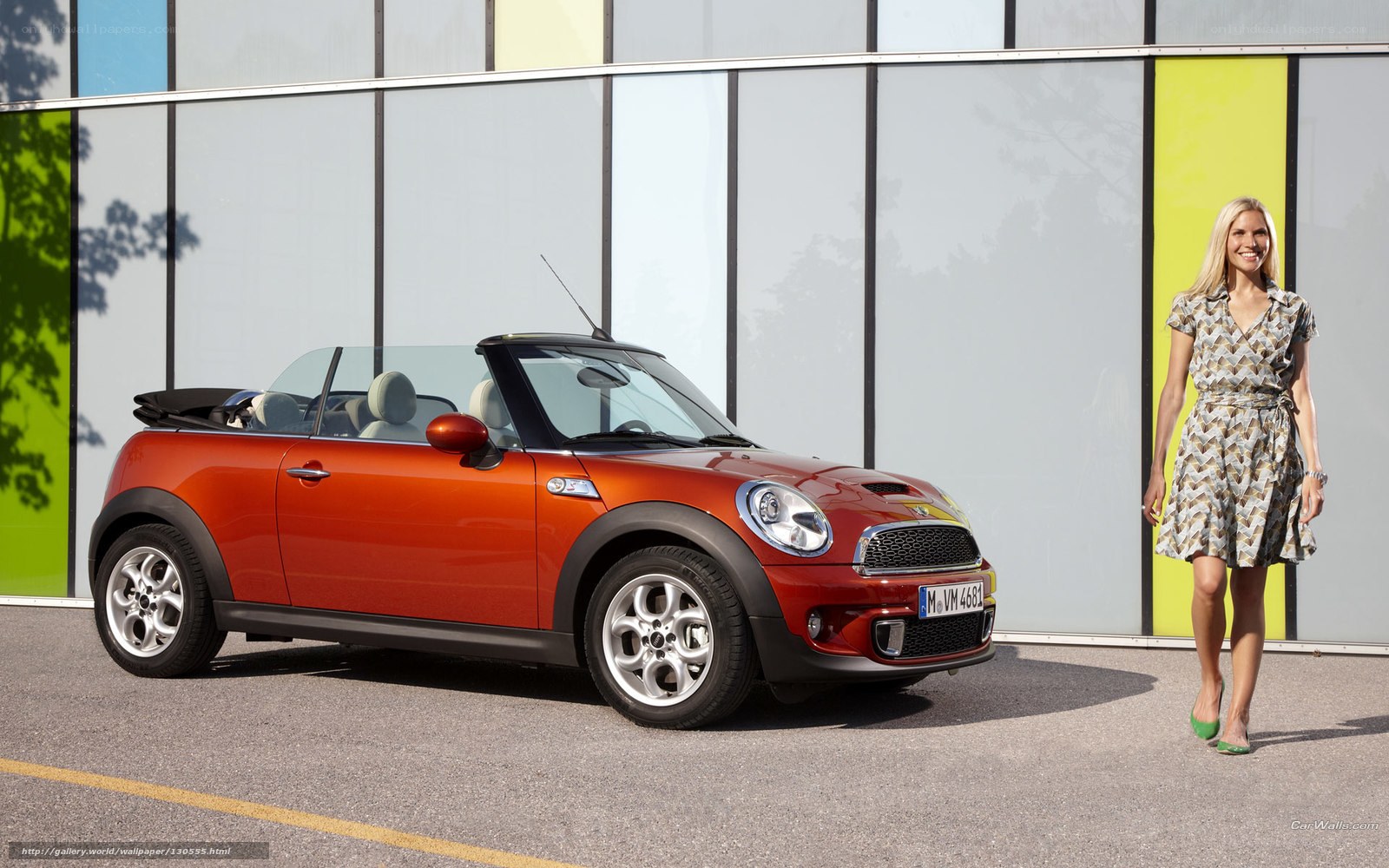 Red MINI Convertible with woman
