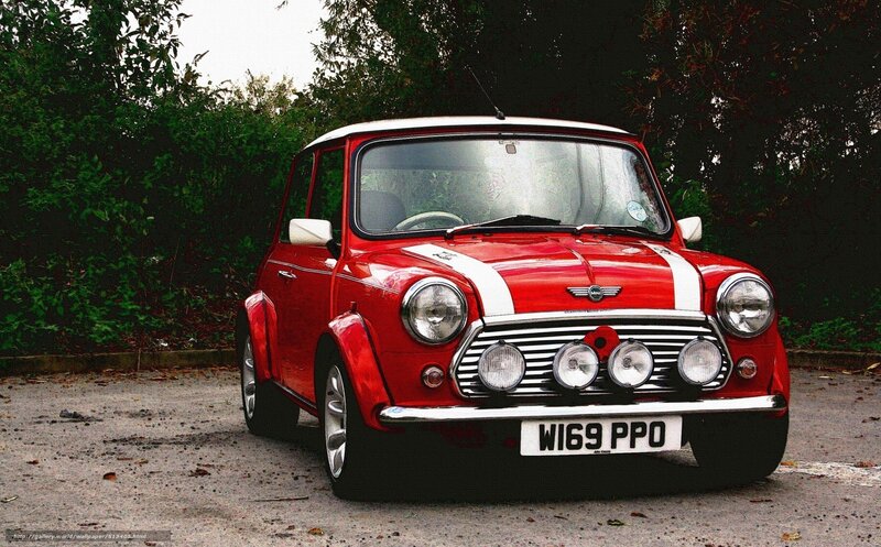 Red Mini Cooper Car — Calm, Photograph